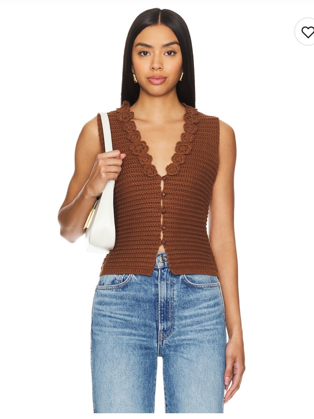 Tularosa Callie Vest Brown Size XS NWT, sold out on Revolve
